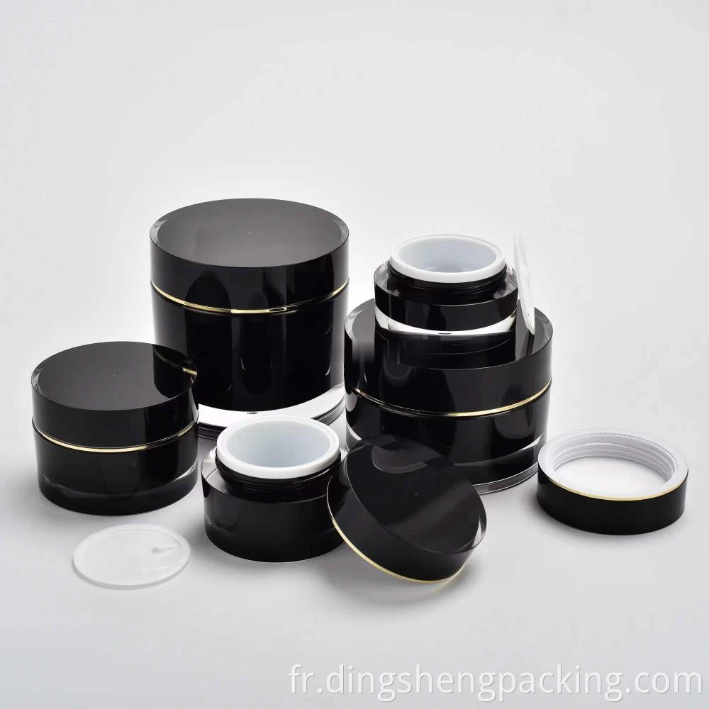 15g Black oval Empty Jar Plastic Cream Jar for face cream